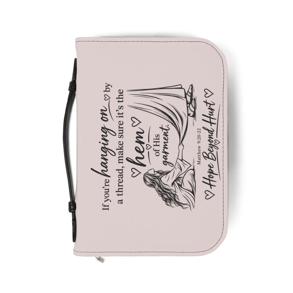 Bible Cover - Inspirational "If You're Hanging On By A Thread" Pink Scripture Zipper Case