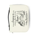 Ivory Bible Cover - Inspirational "If You're Hanging On By A Thread" Scripture Zipper Case