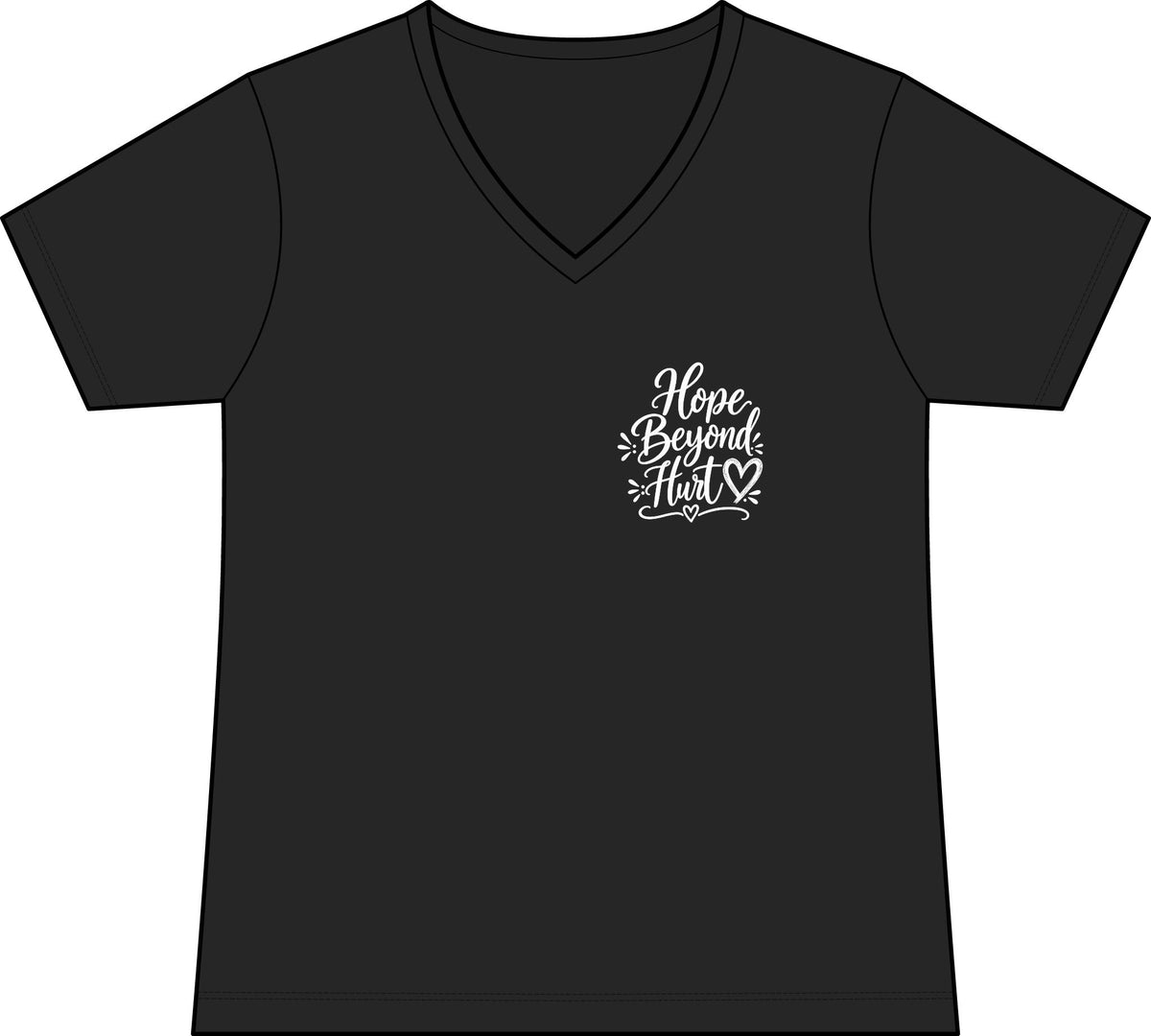 Women's V-Neck Tee - "I'm Just Out Here Trusting God" Christian Faith Graphic