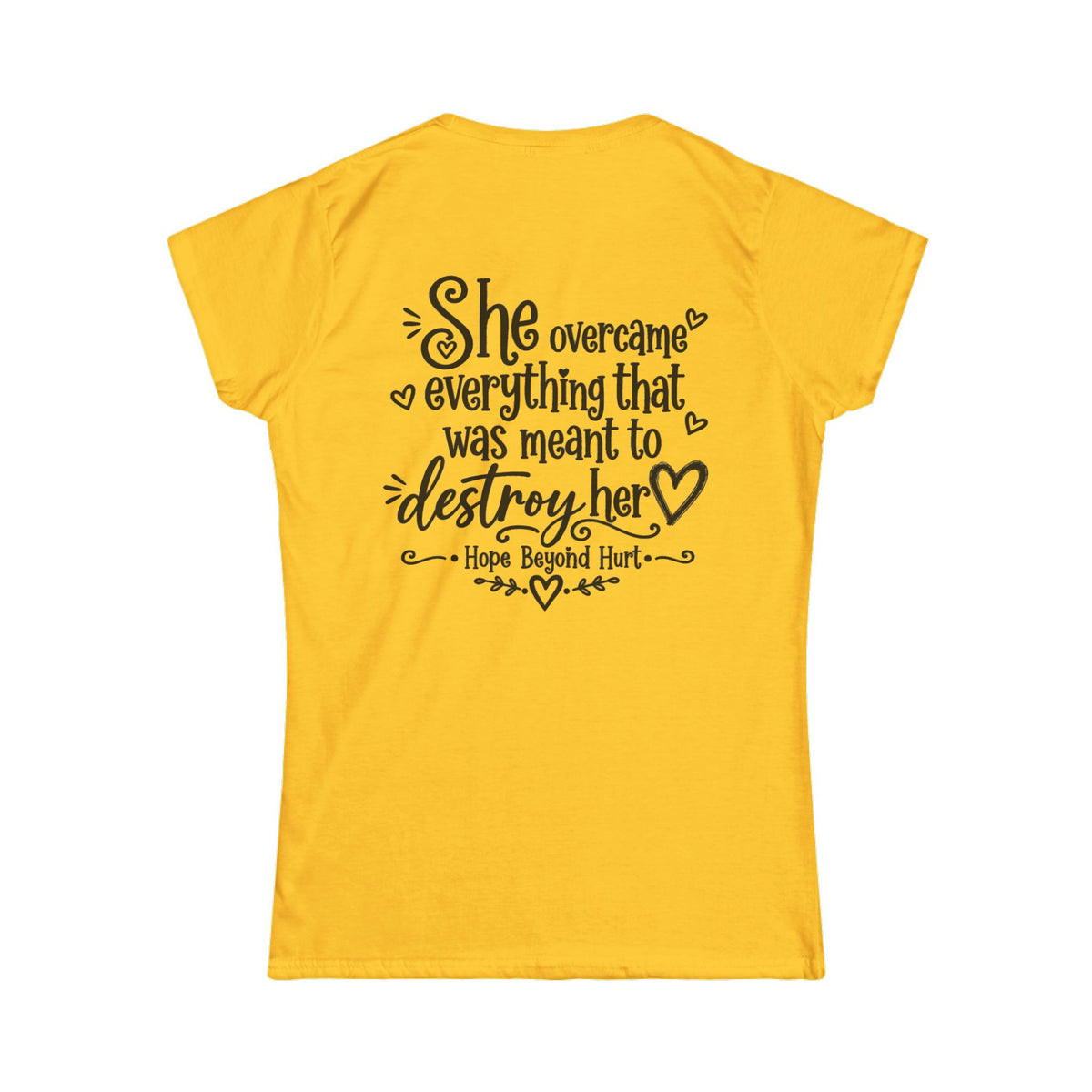 Women's Soft Tee —She Overcame Everything